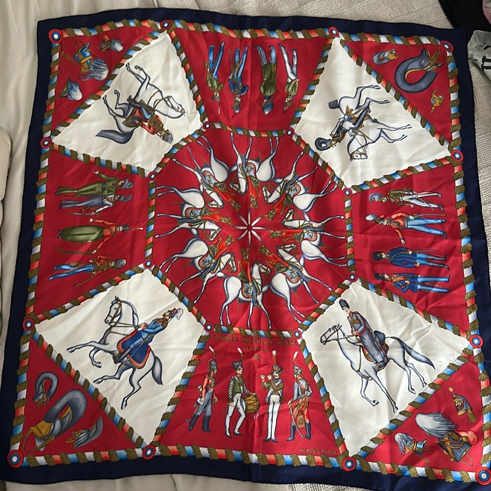 Hermès Paris “L’Armée Impériale Russe” Silk Scarf 35” - 90cm